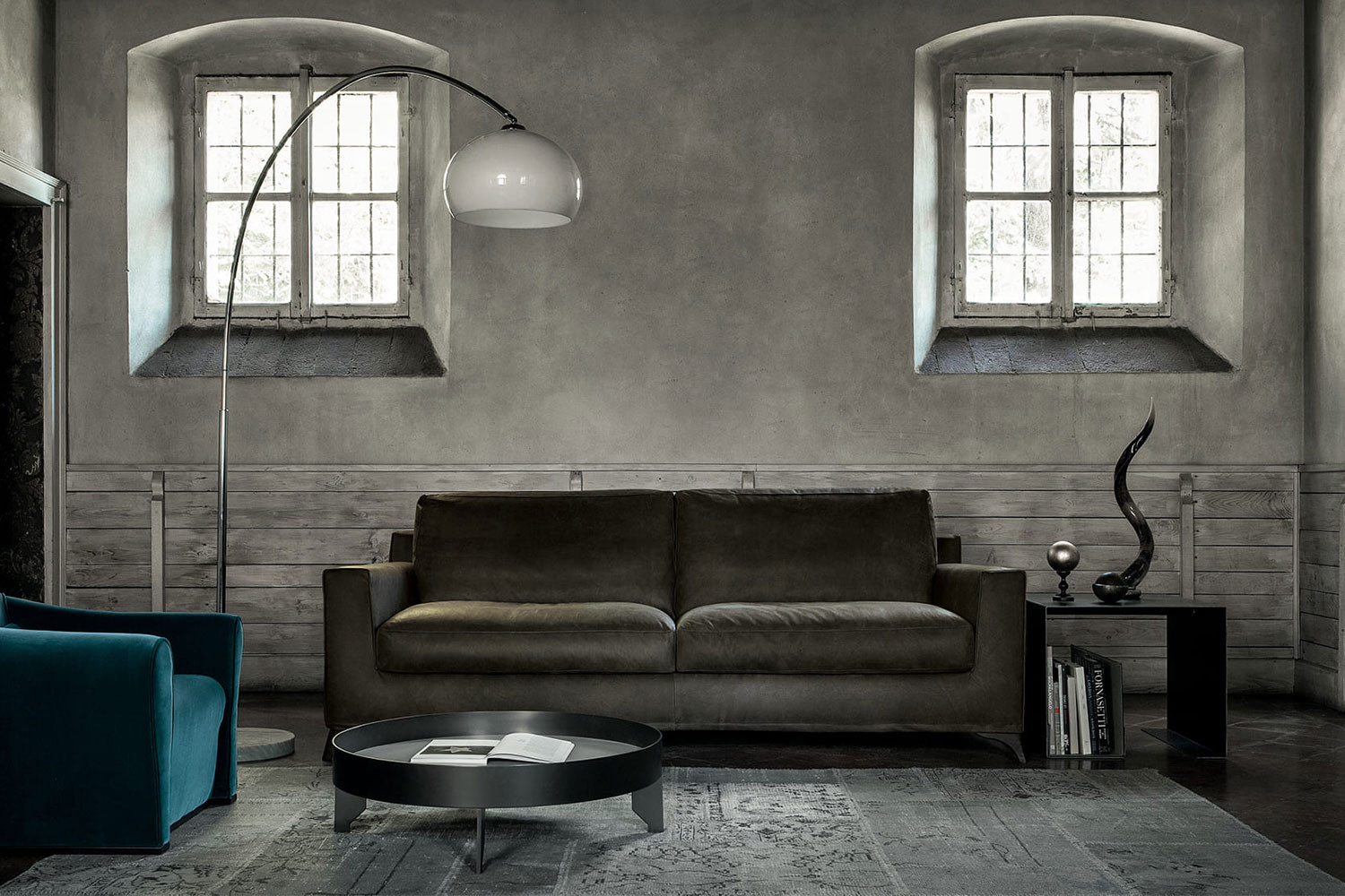 Modern square arm sofa discount