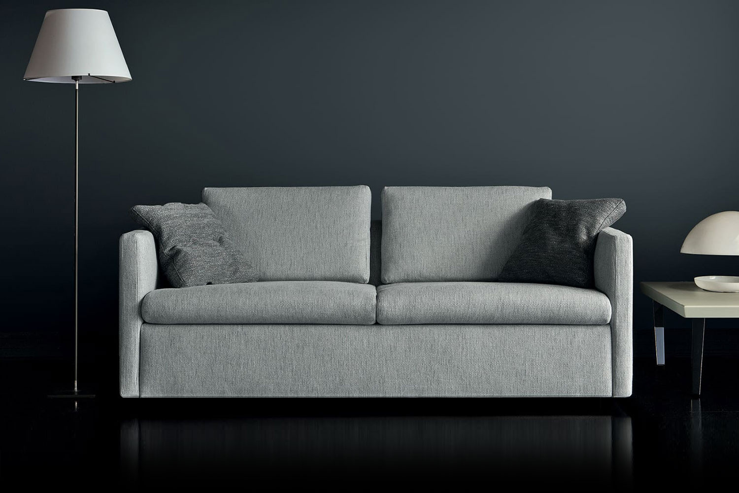 Convertible sectional sofa bed with high arms and back
