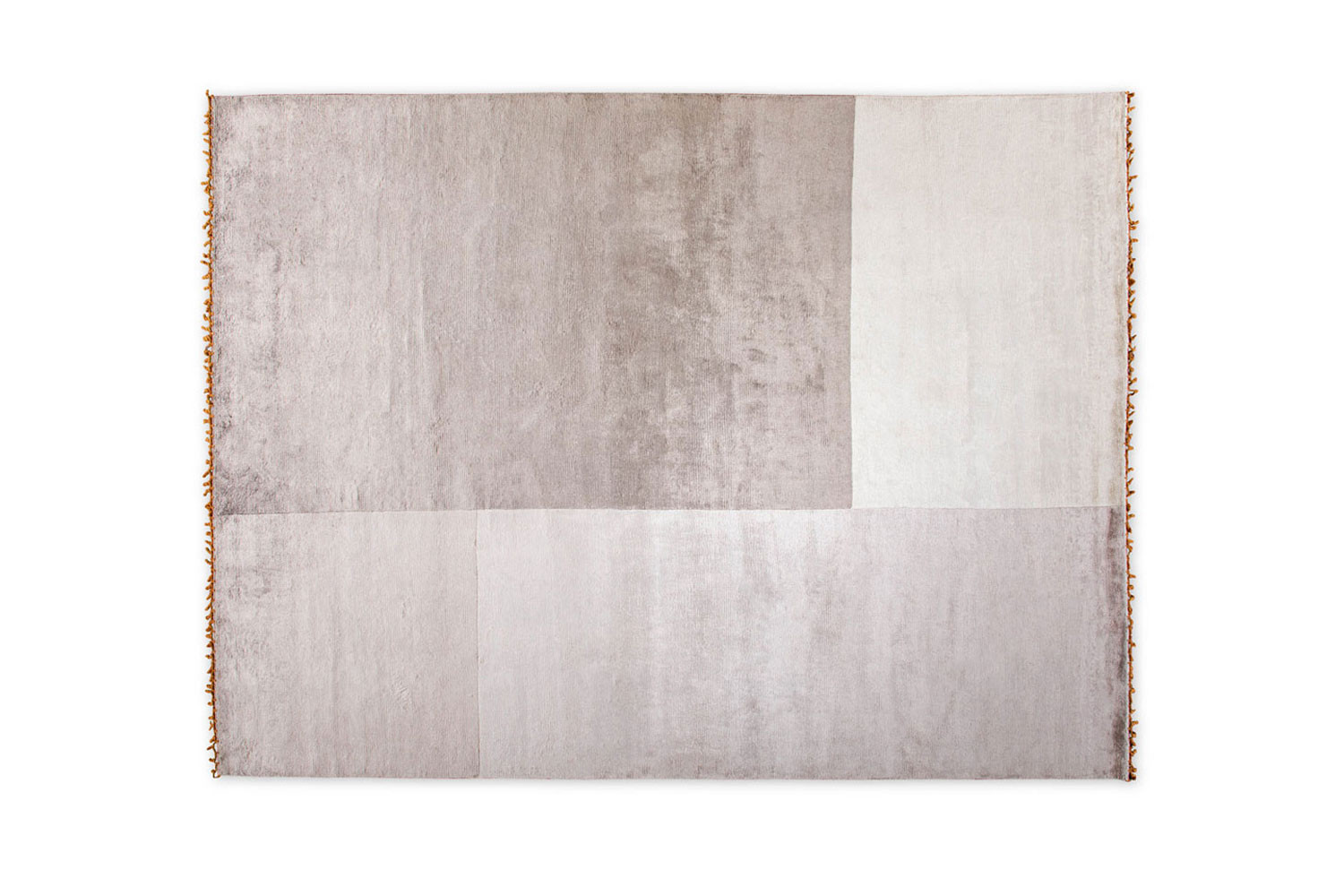 Frame, moderner Teppich mit geometrischem Design-Muster und Fransen 