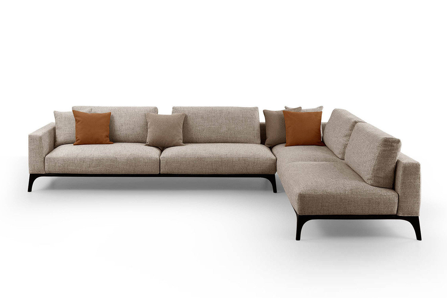 Modulares Design-Sofa mit Füßen aus Holz Milano