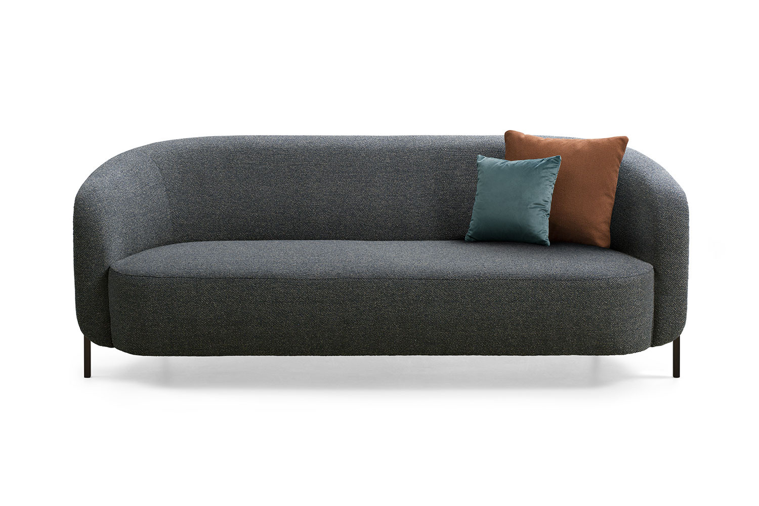 Ring, 2 oder 3-Sitzer-Sofa mit Einzelsitzfläche und gebogener Rückenlehne