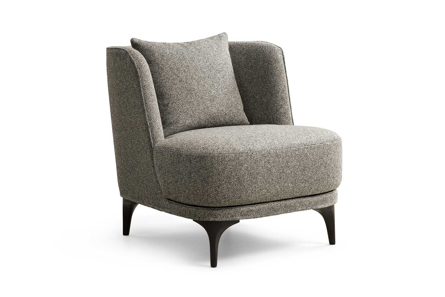 Luna, poltrona moderna bassa e compatta, design Michele Mantovani