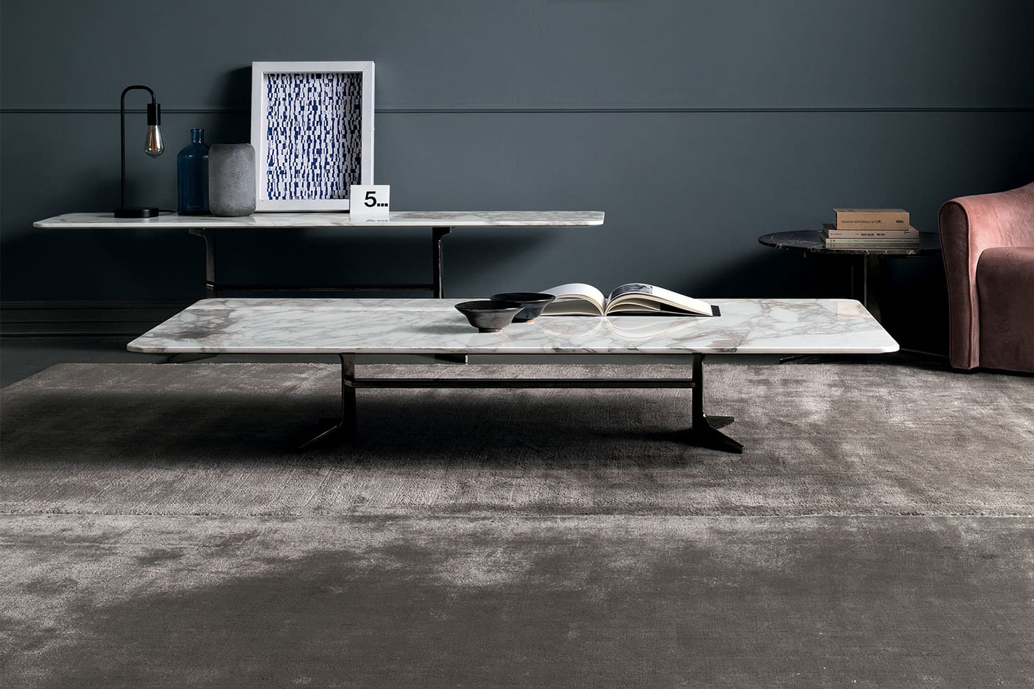 Low coffee table with metal base Blake