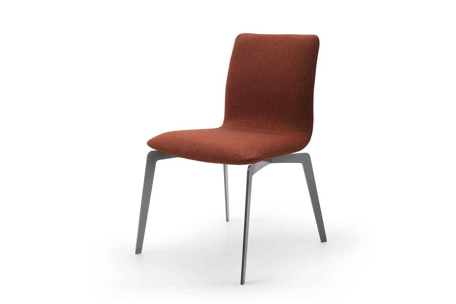 Armless dining chair with metal legs Clarissa