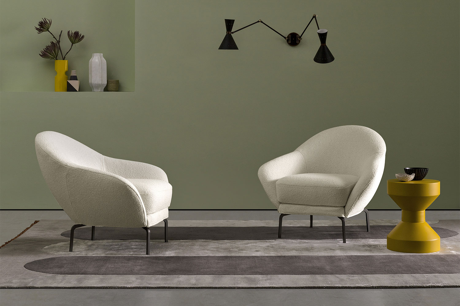 Fauteuil de salon chic avec dossier arrondi Giulia