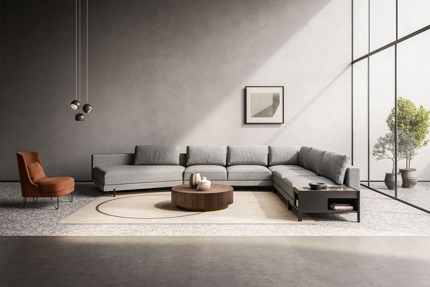 Modular sofa with goose down cushions Mr President