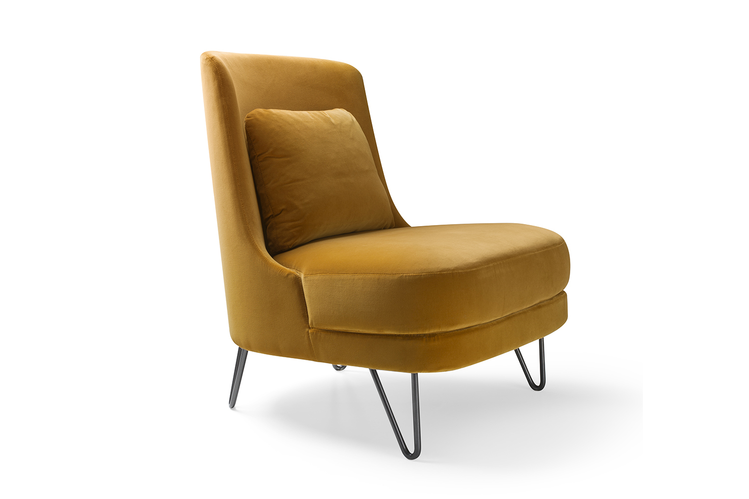 Retro style armchair with hairpin legs Chris