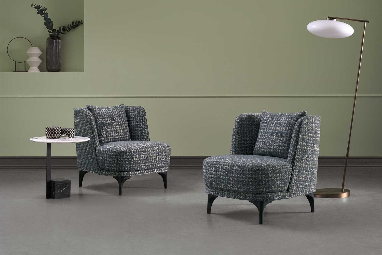 Narrow tub chair with no arms Luna