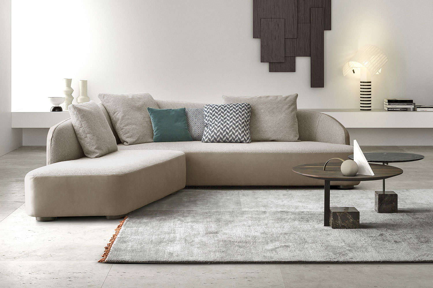 Modern curved designer sofa Sound