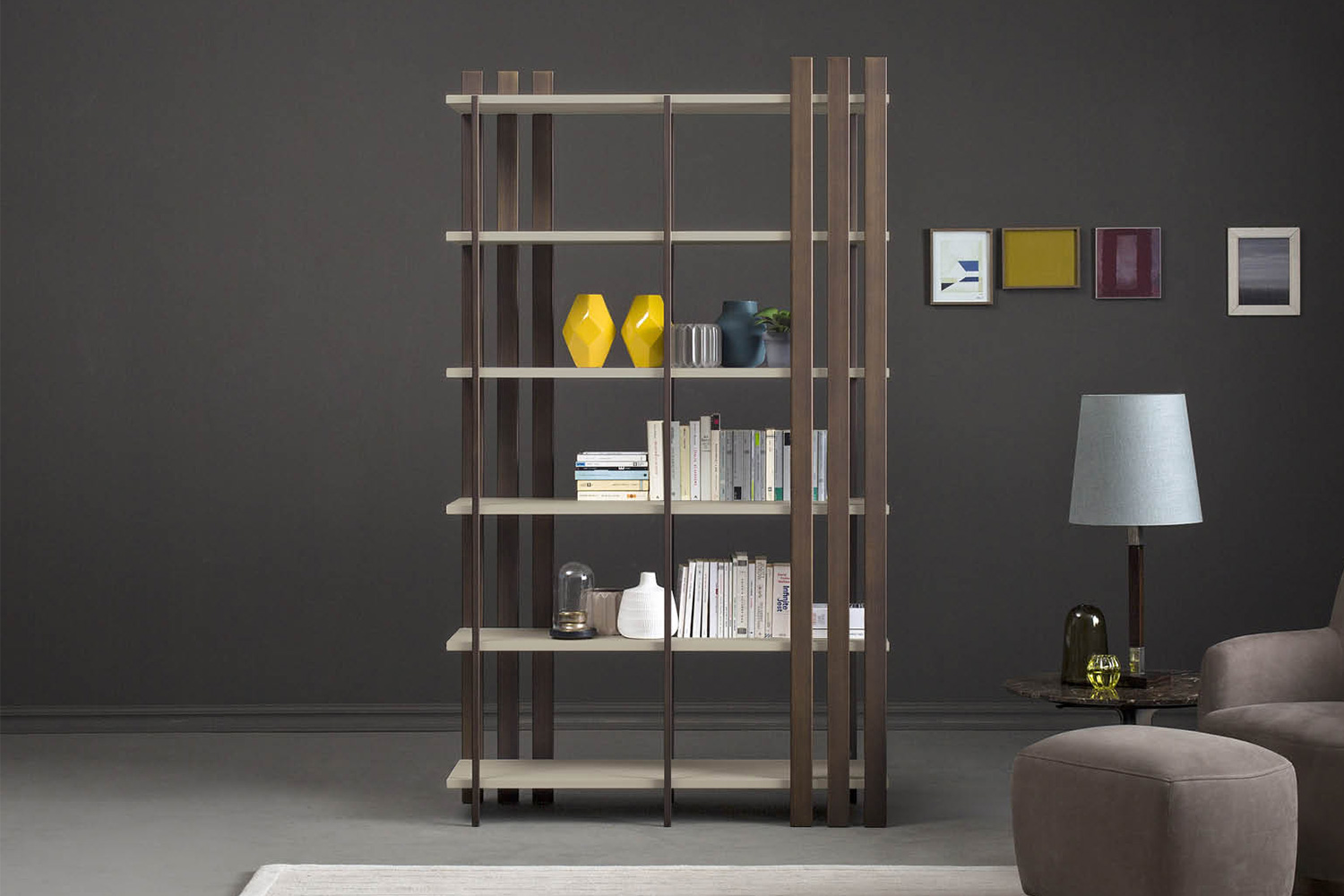 Tall free standing 6-shelf bookcase Tower