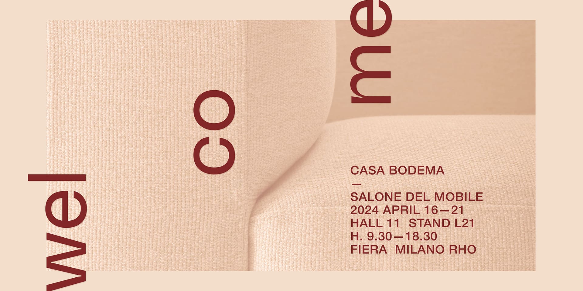 Affiche publicitaire de la participation de Bodema au Salon du Meuble de Milan 2024